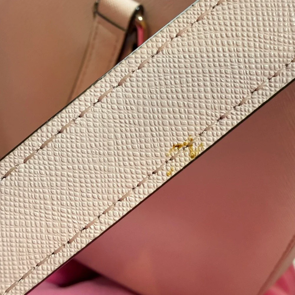 Kate Spade Laurel Way Pink Saffiano Leather Triple Compartment Satchel Crossbody